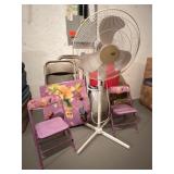 Card Tables, Folding Table, Chairs, Coca Cola Tub