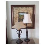 2 Pieces of Wall Art, 4 Table Lamps