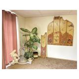 5 Panel Wall Screen, Statues, Large Antler