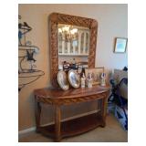 Demilune Console Table and Mirror