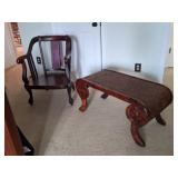 Hardwood Horseshoe Arm Chair and Bench