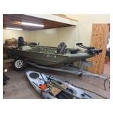 Cabelas Lowe Roughneck Boat & Trailer, Camo Blind