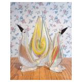 Murano Art Glass Vase & Penguins