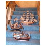 (2) Ship Replicas, (1) Mississippi Steamboat