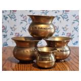 (3) Mini U.S. Tabacco Spittoons, (1) Plain