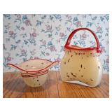 Murano Style Dalmation Milk Glass Purse & Hat