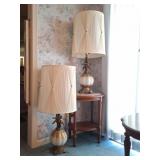 Pair Hollywood Regency Cherub Lamps, Table
