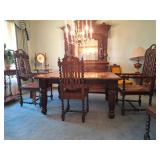 Antique Victorian Dining Table & 8 Chairs