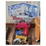 Coors Light Sign, Craftsman Dremel, B&D Shears