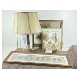 Rug, Resin Bust, Framed Art, Lamp