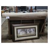 Floral Area Rug, TV Stand / Shelf & Art