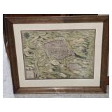 Antique Map of Calatia in Italy