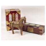2 Vintage Chinese Jewelry Boxes & Rajasthani Horse