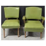 2 Retro / Vintage Green Vinyl Chairs