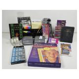 Camera: Polaroid, Sony. CD's, VHS, Office Supplies