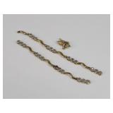 5.32 Grams 10K Gold & Diamonds Broken Bracelet