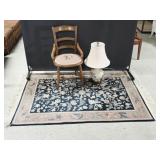 Area Rug, Ginger Jar Lamp & Sewing Chair