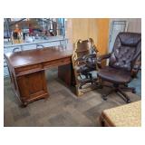Library Desk, Chair, Wall Mirror