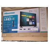 75-In Hisense UHD 4K TV, R6 Series w/ Remotes
