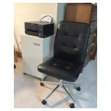 Epson Printer, Rolling Cabinet, Office Chair
