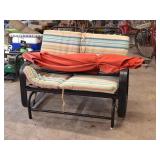 Metal Glider with Cushions, Patio Umbrella