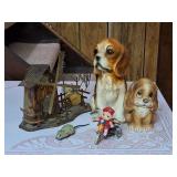 Vintage Tin Toys and Ceramic Dogs