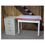 Vintage Enamel Top Table