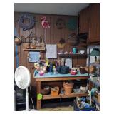 Garden Bench, Planters, Hummingbird Feeders