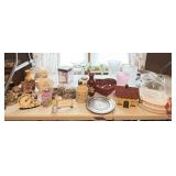 Glass Pitchers & Vase, Pewter, Cake Stand, Vases
