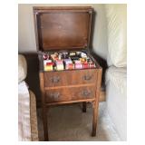 Sewing Cabinet, Gold Framed Mirror, Corner Shelf