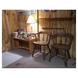 Collector Tins, Kitchen Chairs, End Table, Lamp