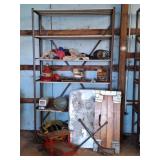 Tire Irons, Shelf, Motor, Tow Straps, Creeper