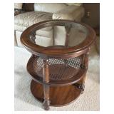 3 Piece Cane Glass Top Table Set