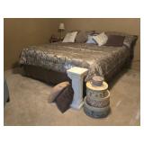 King Size Bed, Stacking Boxes, Pedestal
