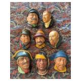 8 Chalkware Bossons England Character Heads