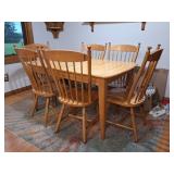 Oak Dining Table & Six Chairs