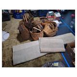 Large Assortment of Baskets, 2 Rugs