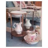 Wash Stand with Basin & Pitchers