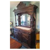 Antique Victorian Carved Sideboard Buffet