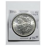 1886 Morgan Silver Dollar, CH BU MS63
