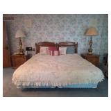 King Bed, Pair of Regency Brass Lamps