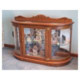 Lighted Oak Curio Cabinet, Villages