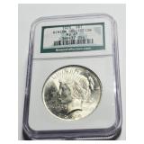 1923 Silver Peace Dollar, Binion Collection MS63