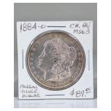 1884 O Morgan Silver Dollar, CH BU MS63