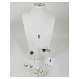 1.86 OZT Sterling Silver Jewelry: Rings, Charms