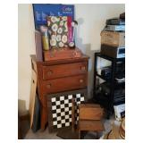 Chest, Art Supplies, Chess Board with Stand