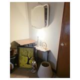 MCM Jefferson Clock, Antique Parlor Table, Mirror