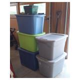 5 Storage Totes, Plastic Storage Baskets