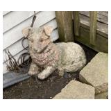Garden Stone Dog, Patio Table & Chairs, Planters