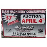37th Annual Farm Machinery Auction on April 4th at 9:00 AM